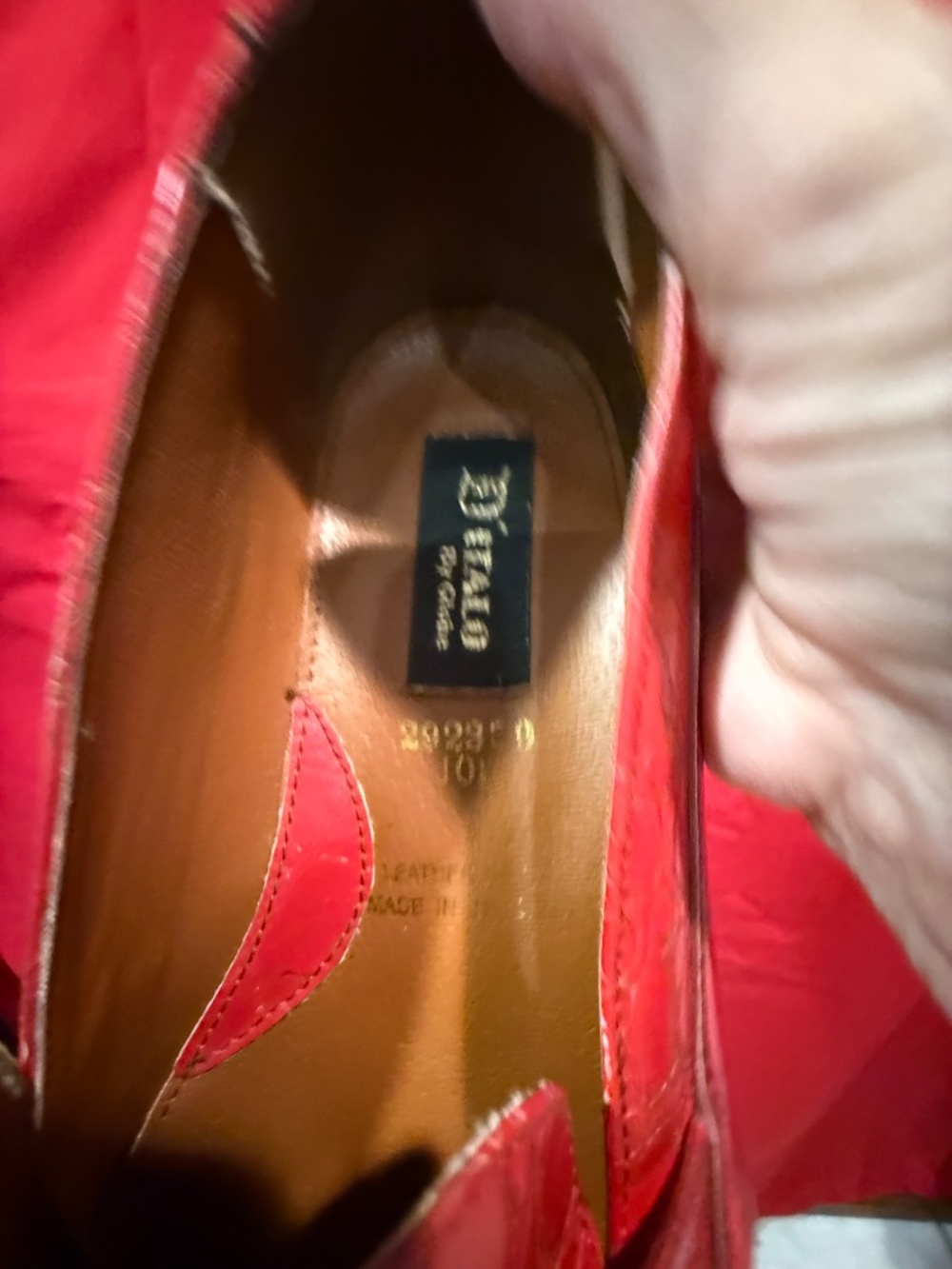 D'ITALO RED MENS DRESS SHOES SIZE 10 1/2 - Picture 10 of 12